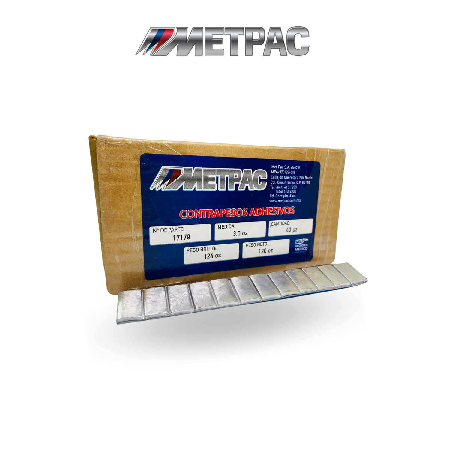 CONTRAPESO ADH PB AUTO (SEG 1/4 OZ) CAJA 40 BARRAS/3OZ