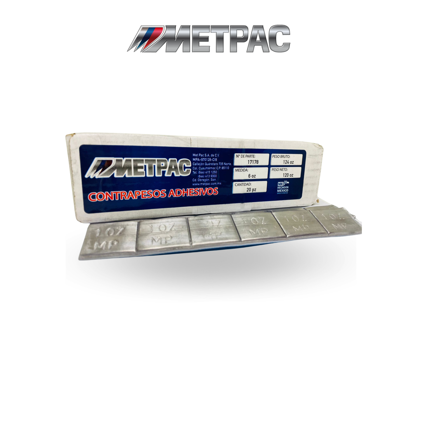 CONTRAPESO ADH PB CAMION (SEG 1OZ) CAJA 20 BARRAS/6OZ